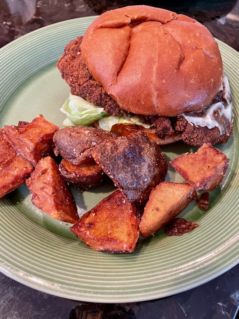 Mean Chicken Sandwich with Fries