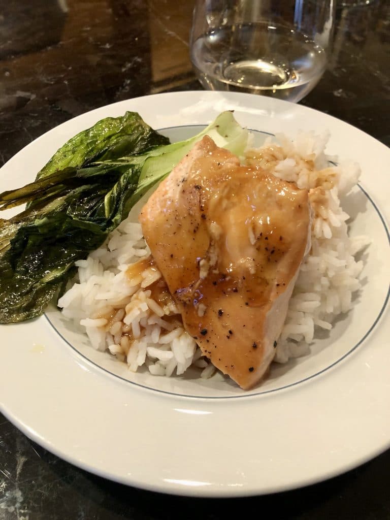 Teriyaki Salmon with Fried Bok Choy