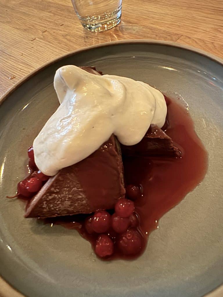 Chocolate Torte with Berry Compote and Chantilly Cream