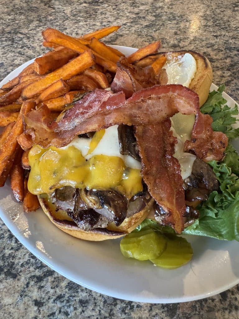 Big Ben Burger with Sweet Potato Fries